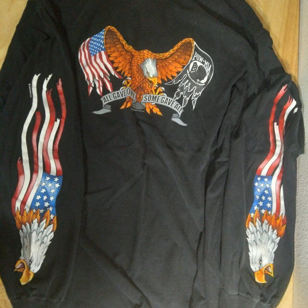 Vintage Y2K Military Patriotic USA POW MIA War T-Shirt